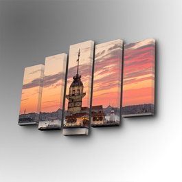 Wallity Cuadro Decorativo en Lienzo 5 Piezas 5PUC-087 Multicolor